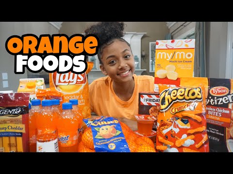 I Only Ate Orange Foods for 24 Hours Challenge | LexiVee03