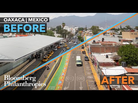YouTube video thumbnail: Protecting Pedestrians on a Busy Road Near Central Bus Terminal - Oaxaca