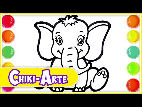 Cómo dibujar un Elefantito - Dibujos para Niños | Chiki-Arte Aprende a Dibujar