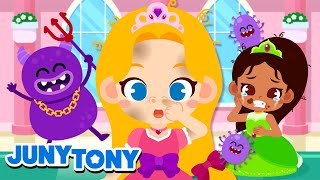 Stinky Princesses & Happy Germs | Kids Hygiene Songs Compilation | JunyTony