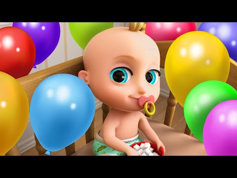 🎈Johny Johny Sí Papa y los GLOBOS 🟡🟡 Aprende Colores + Los Pollitos - Canciones Infantiles