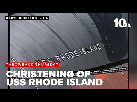 YouTube video thumbnail: Throwback: US Navy Christened USS Rhode Island in Its Home State