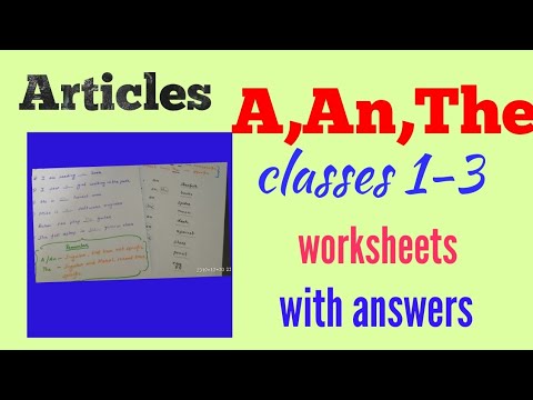 articles worksheet for grade 3