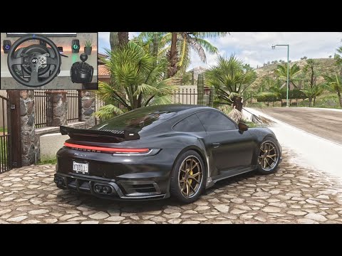 Porsche Turbo S (BRABUS Rocket R) Build - Forza Horizon 5 | Steering Wheel Gameplay