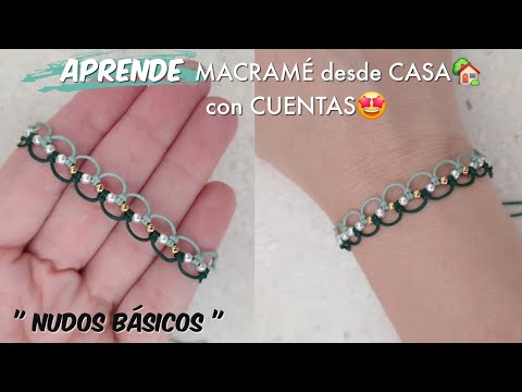 Como hacer PULSERAS EN MACRAMÉ FACIL | How to make BRACELET at home with BEADS 🤩