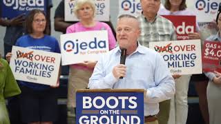 NCDP Chair Clayton, Major (Ret) Congressional candidate Ojeda Press Conference in Burlington