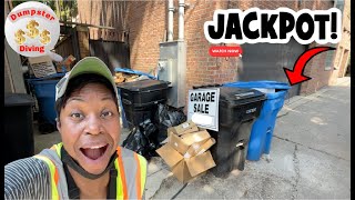 Dumpster Diving | Garage Sale was a BUST... so they threw it ALL away!! JACKPOT!!!