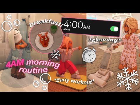 "THAT GIRL" 4AM WINTER MORNING ROUTINE | Roblox Bloxburg Roleplay | *WITH VOICE*