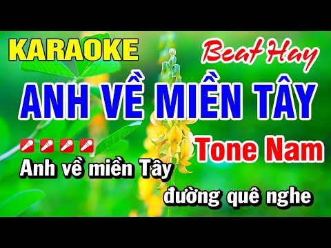 Karaoke Anh Về Miền Tây Tone Nam (Beat Hay) Nhạc Sống 2025 | Hoài Phong Organ