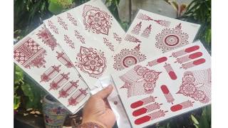 How to apply Temporary tattoo/Trending instant sticker mehndi design/ Red henna tattoo/ Easy to use