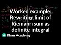 Understanding Riemann Sums and Definite Integrals