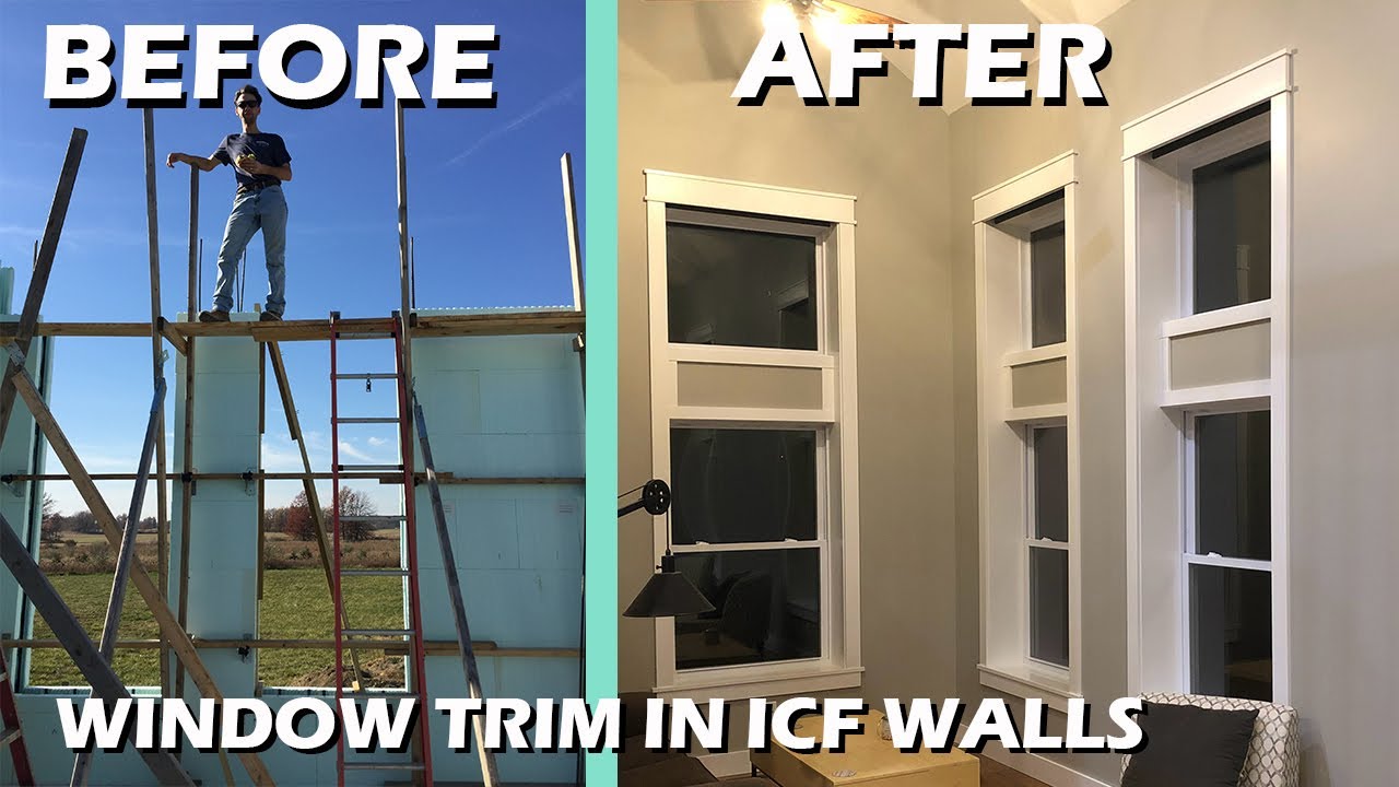 Interior Trim Install In ICF Walls With Power Solar Shades
