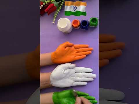 Happy republic day  🇮🇳 • indian flag painting on hand #flagdrawing #shorts  #happyindependenceday