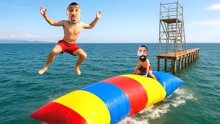 BİR ÇILGINLIK YAPTIR | SU MANCINIĞI İLE ARİFİ UÇURDUK !?