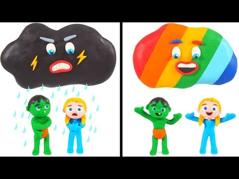 Rainbow Cloud VS Rainy Cloud 💕Cartoons For Kids