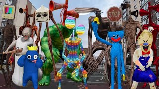 Siren Head, TV Head,  Hulk, ICE Cream Man, Cartoon Cat, Granny, I