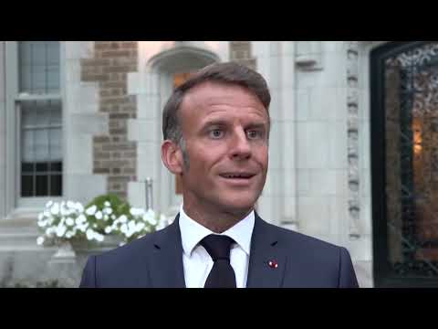 YouTube video thumbnail: Macron Says US Could Sanction Russia if Putin Delays Peace Efforts