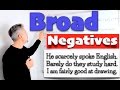 Understanding Broad Negatives in Sentences