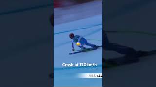 Ski Crash at 120km/h #skiracing #fall #skiing #skier #skicrash #sports #ski #winter #snow #120kmph