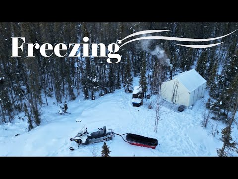 Freezing Hot Tent on Snowmobile. Winter Chaos begins