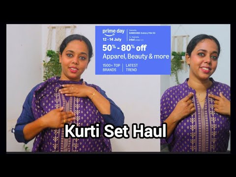 Kurti Set Haul || 3 Piece set Kurti || Malayalam || Amazon Prime Day Sale 50-80% Off || Sumi Ragesh