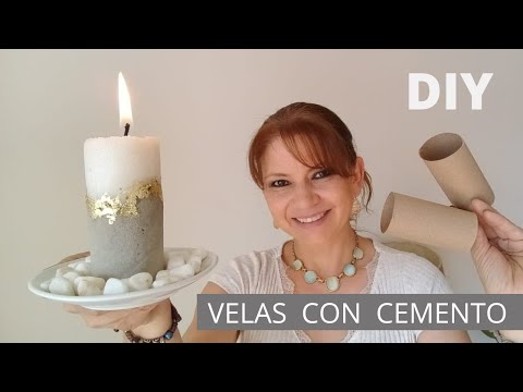 👉 Cómo hacer VELAS CON CEMENTO, en cartones de papel higiénico.