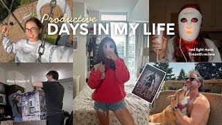 My Cozy Productive Day ✨ Red Light Mask, Ninja Creami Unboxing & Book Series Re-Reading 📚