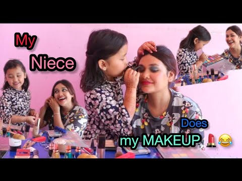 💄😂My 7 year old *Niece* does my MAKEUP🤣 #makeupchallenge #myniece #funnymakeup