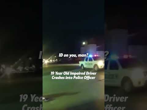 19 Year Old Impaired Driver Crashes into Police Officer part 2 full clip on: Code Blue Cam