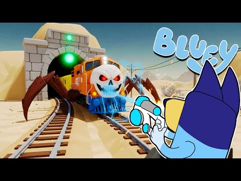 BLUEY SALVA la CIUDAD del TREN MALVADO | Las Aventuras de BLUEY en ROBLOX!