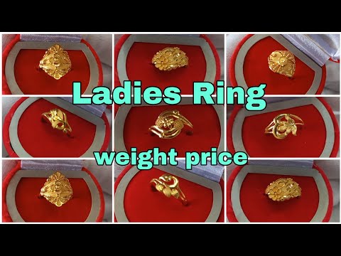 Latest gold ladies ring designs with price || Gold ring design for womens