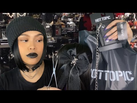 ASMR Sketchy Hot Topic Cashier Checks U Out + Does Your Hair & Piercing | Scalp Scratch, lite gum