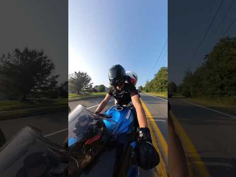 I wasn’t holding on 😭 #gsxr750 #bikercouple #bikergirl