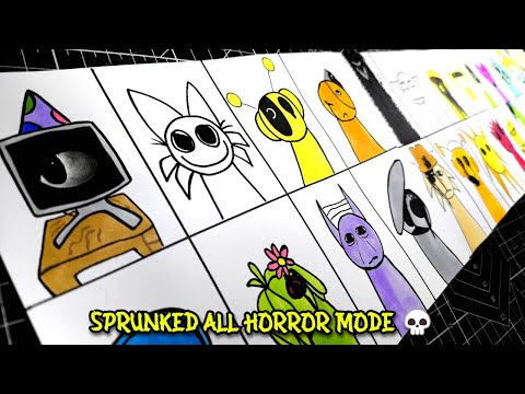 Dibujo TODOS los PERSONAJES de INCREDIBOX SPRUNKED HORROR GAME ⚠️ Incredibox Sprunked all dark mode