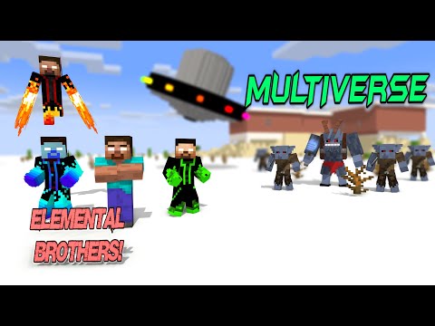 Monster School ELEMENTAL HEROBRINE BROTHER MULTIVERSE  Minecraft Animation