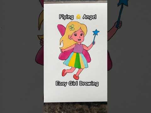 Easy Angel Girl ๐ณ Drawing For Kids #kids #kidsvideo #kidsart #girldrawing #shorts #anaya