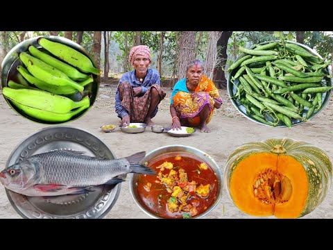 3kg big size FISH cooking & eating by Indian tribe couple || how to cut big size FISH and cooking