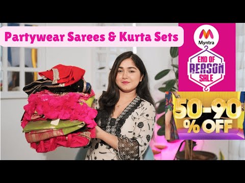 Best Myntra EOR Sale Haul *Upto 80% Off* Partywear Sarees & Kurta Sets Haul #myntra #EORS