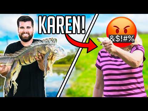 Hunting GIANT LIZARDS In FLORIDA! *Karen FREAKS OUT*