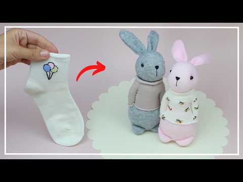 Без выкройки Легко! 🐰  Как сшить милого Зайку из носков 🧦 Cute Rabbit of socks ❤ DIY NataliDoma