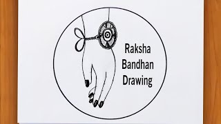 Raksha bandhan Drawing | Hand Drawing | Raksha Bandhan Special Drawing Easy | Rakhi drawing easy |