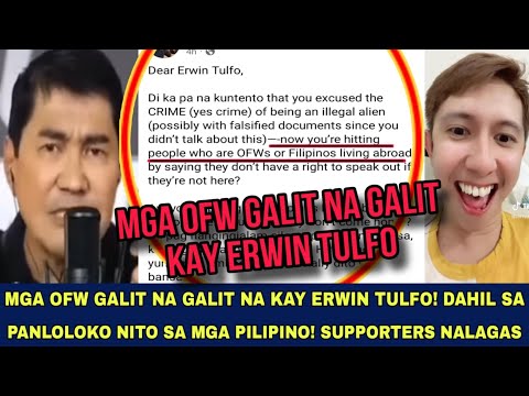 OFW GALIT NA KAY ERWIN TULFO DAHIL SA PANLOLOKO! NALAGASAN NG SUPPORTERS