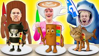 Ballerina Cappuccina Vs Tung Tung Sahur Vs Tralalero Tralala Brainrot cooking challenge by Sweedee