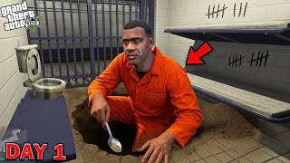 GTA 5 : Franklin Trying To Escape From Jail Using A Spoon In GTA 5 ! (DAY 1)