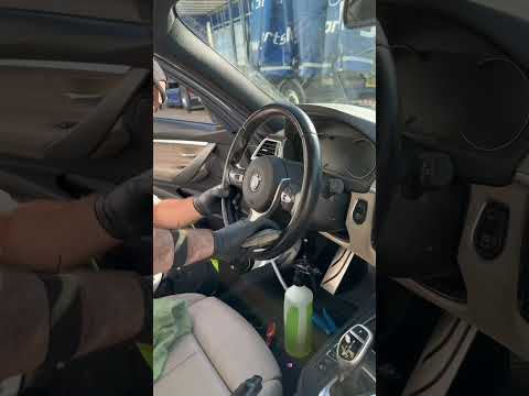 Nettoyage d’une voiture cuir beige ☕️ #nettoyageauto #detailing #satisfaction #nettoyage #propre