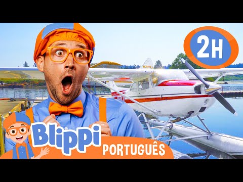 Blippi Explora um Hidroavião! | 2 HORAS DO BLIPPI BRASIL! | Vídeos Educativos para Crianças