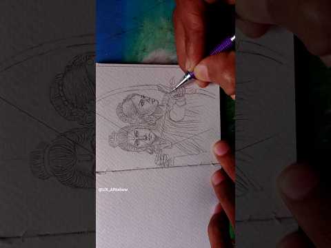 Shree Siya Ram Unique Outline Drawing//#art #shorts