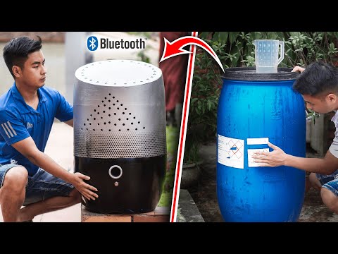 DIY Bluetooh Speaker like Google Home from Plastic Drum Rainwater Tank