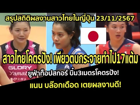 สาวไทยโคตรปัง! เพียวตบกระจายทำไป17แต้ม ยูฟ่าท็อปสกอร์ บิ๋ม3เมตรโคตรปัง! แนน บล๊อกเดือด เตยผลงานดี!