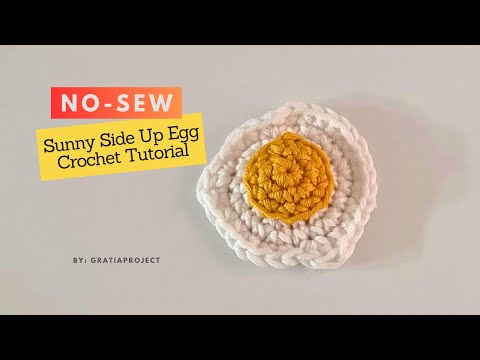 No Sew Sunny Side Up Egg Crochet Tutorial | Mini Amigurumi